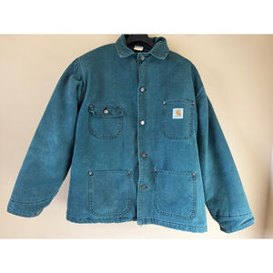 VTG Carhartt Trucker Jacket Men’s Large Green Blanket Lined Size Large